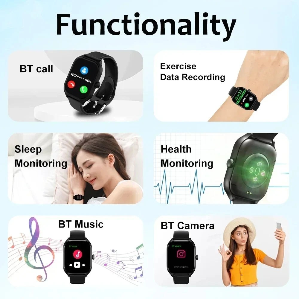 Smartwatch CHAONB 2026 — Écran HD 2.01" Appels Bluetooth Santé Sport iOS & Android