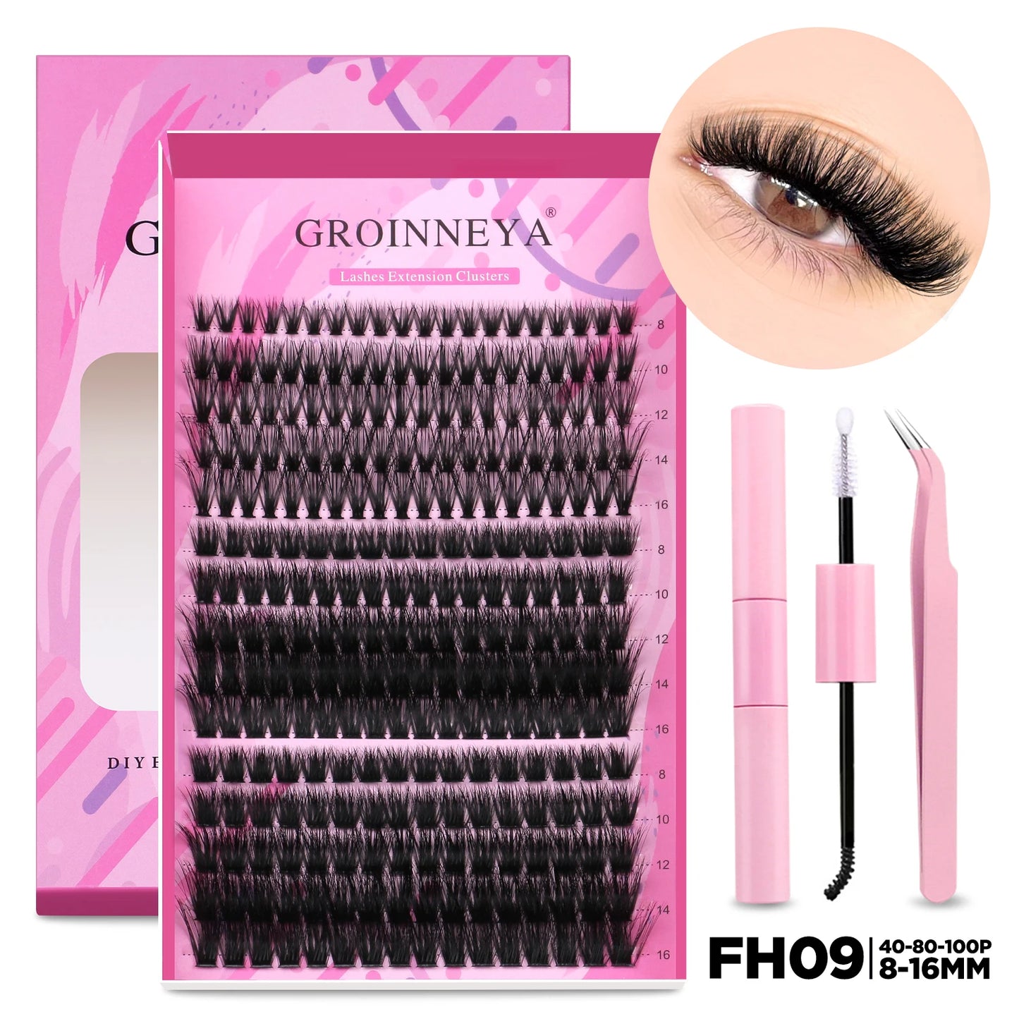 Kit Extensions de Cils DIY — Cluster, Colle & Fixateur