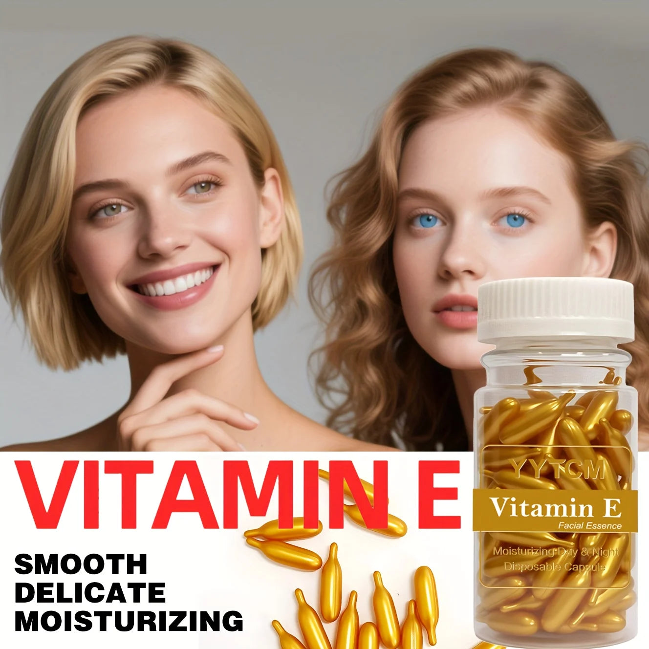 Capsules Sérum Vitamine E — Hydratation Intense Visage (90 Capsules)