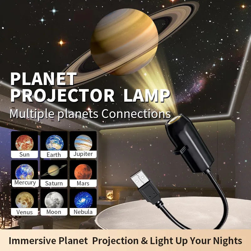 Projecteur LED USB Planétaire VENUSWING — Ambiance 360° Noël Halloween Chambre Plafond
