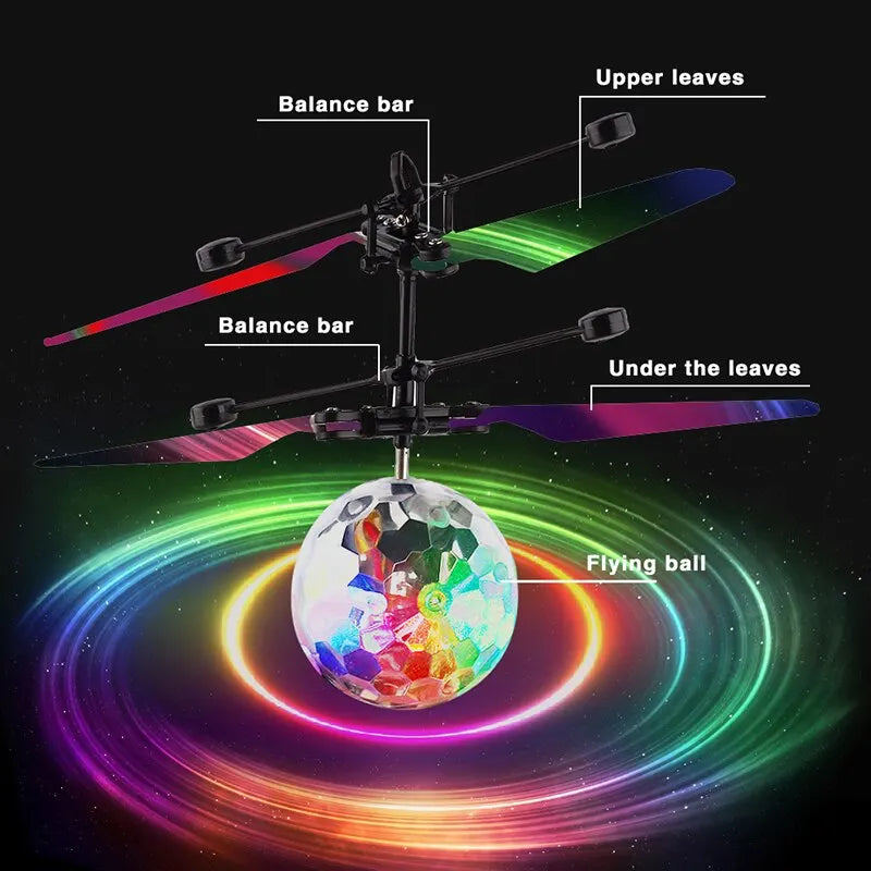 Boule Cristal LED Flottante — Contrôle Gestuel Infrarouge Multicolore