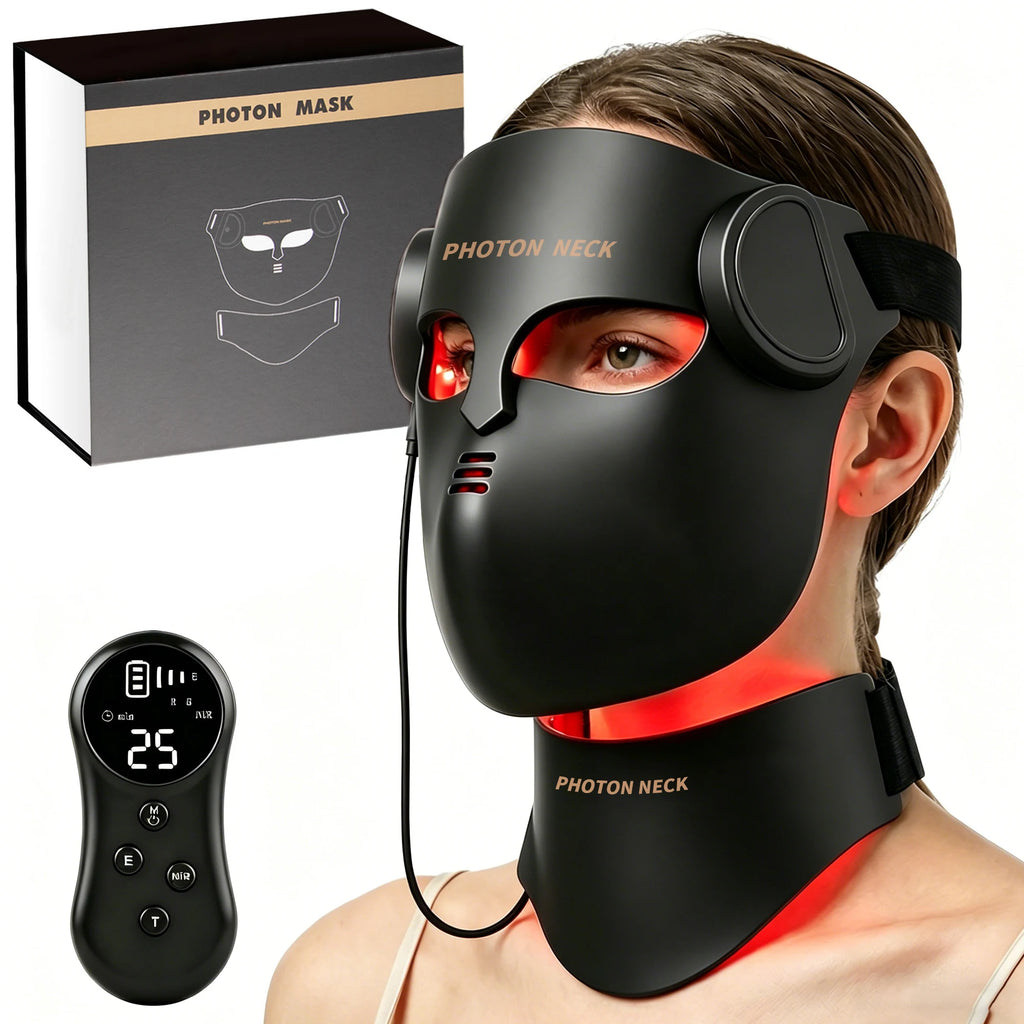 Masque LED Visage & Cou 8 Couleurs – Thérapie Lumineuse Anti-Âge