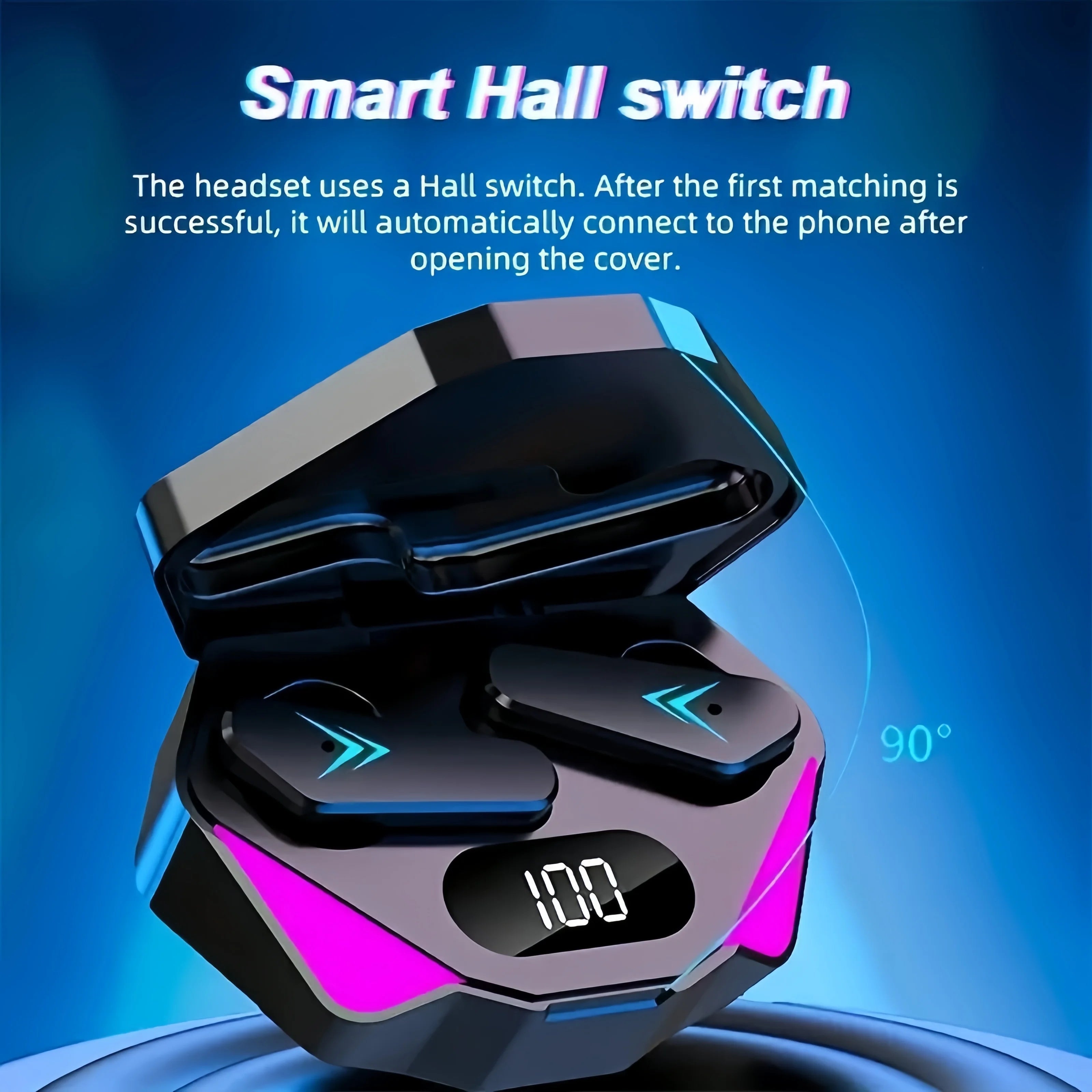 X15 TWS Écouteurs Gaming Bluetooth 5.3 — Réduction de Bruit Micro Affichage LED