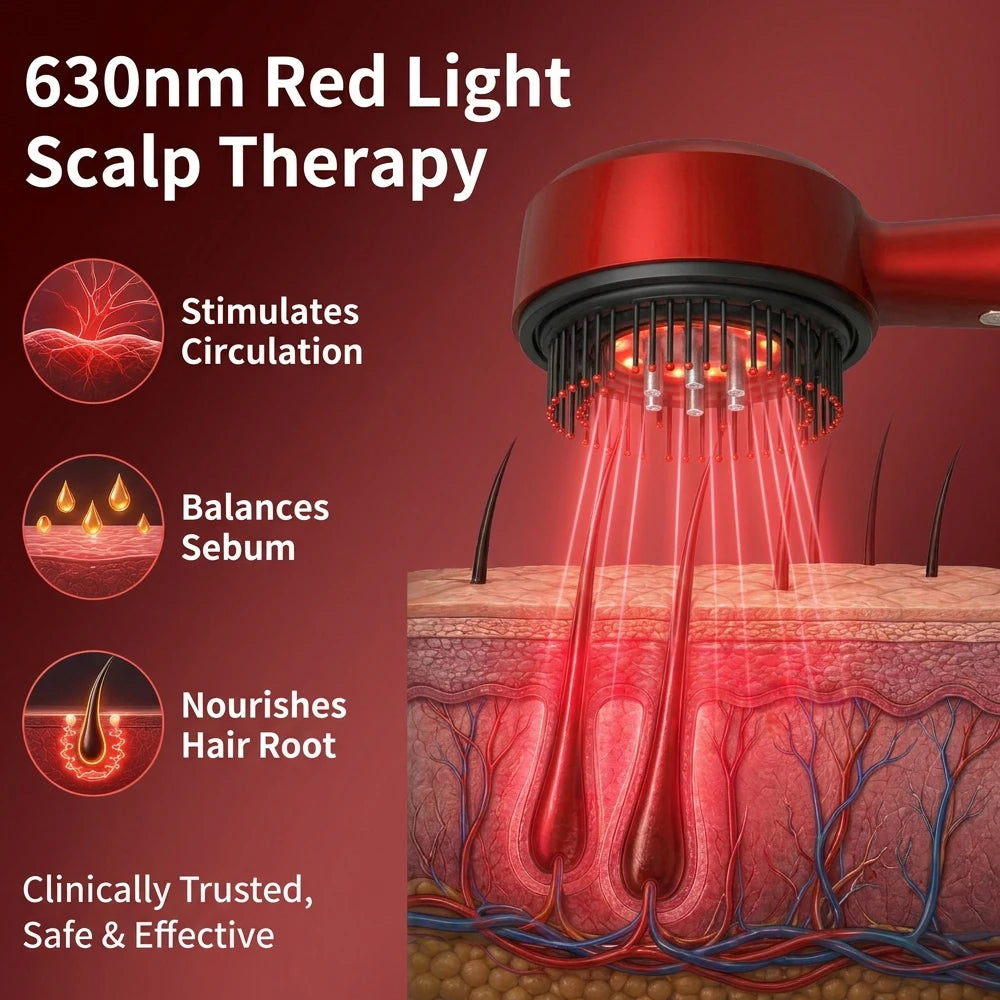 Peigne Masseur Lumière Rouge