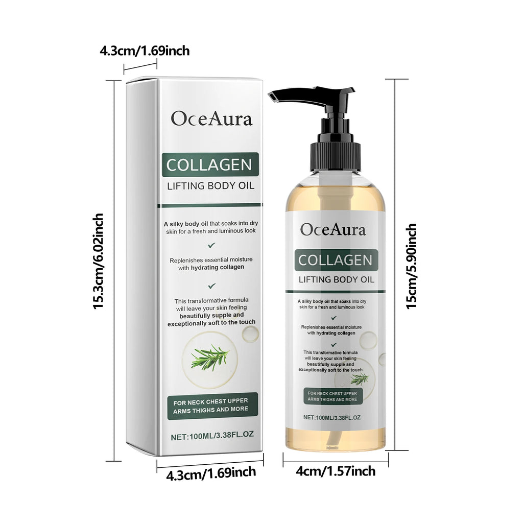 Huile Corps Raffermissante au Collagène — Hydratation Intense 100ml