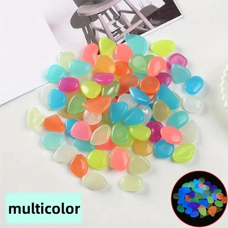 100/500 Pcs/bag, Luminous Stone, Landscape Flower Pot And Fish Tank Beautification Decorative Stone (0.31 * 0.39 Inches)