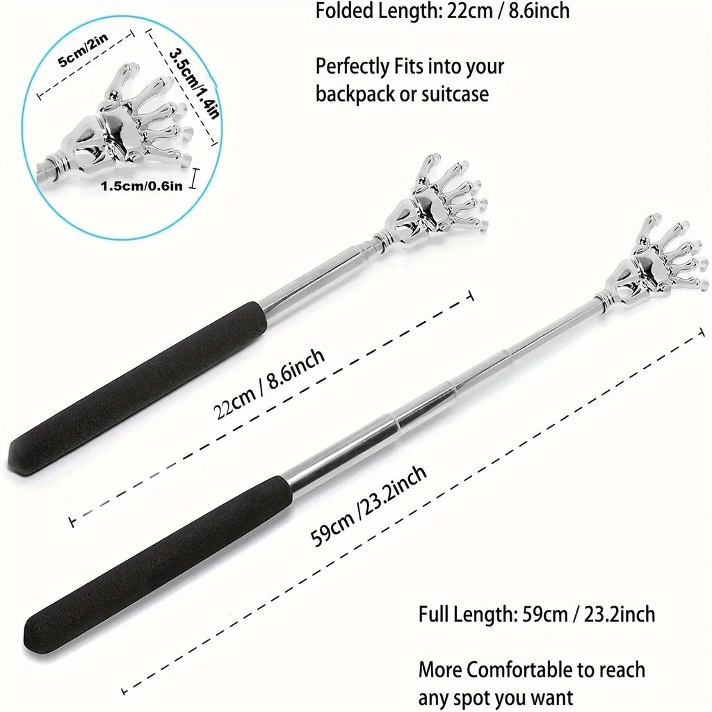 Gratte-Dos Télescopique Inox — Extensible 21-53 cm Humains & Animaux