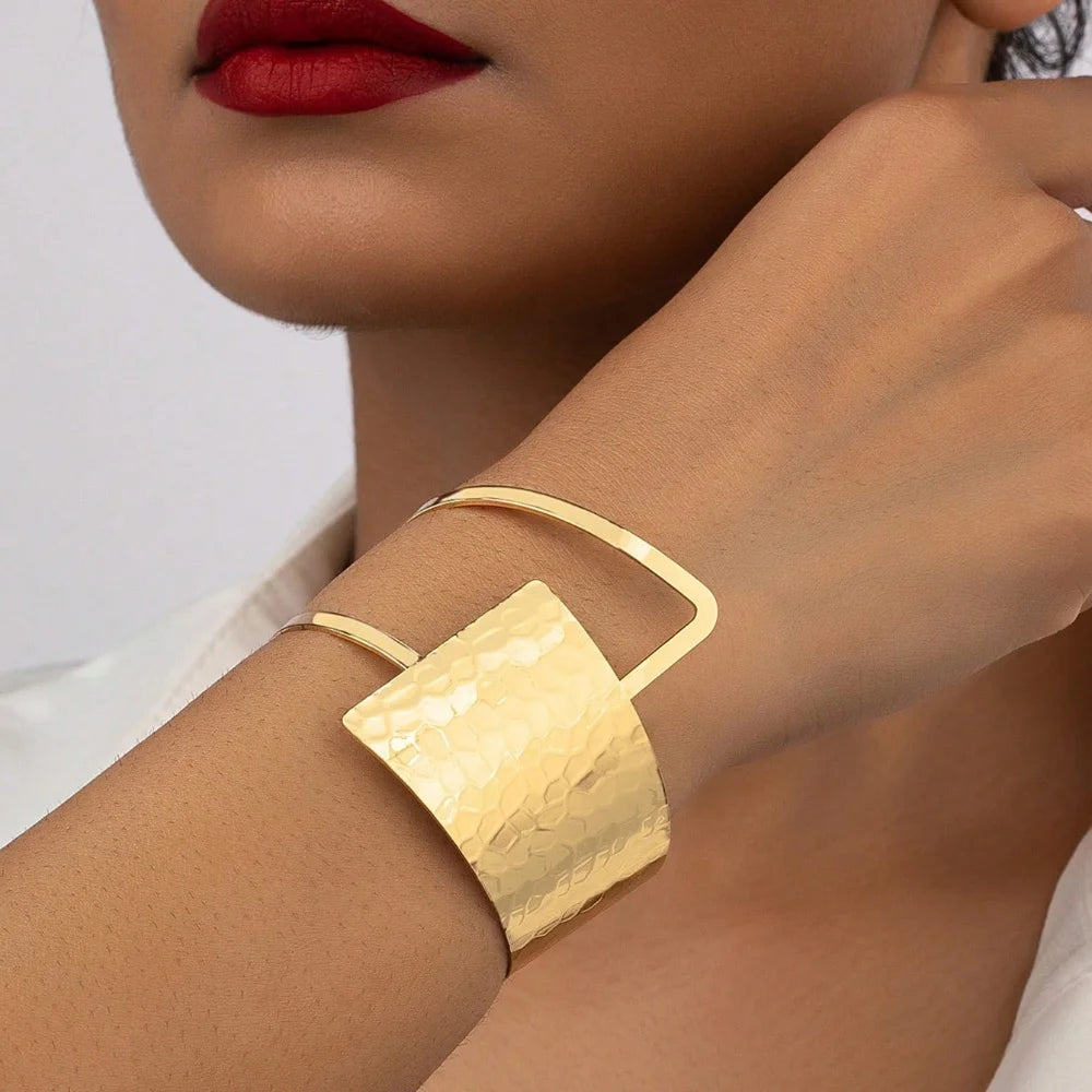 1pc Fashion Trendy Adjustable Bangle For Women Hiphop Chunky Jewelry Accessories ﻿