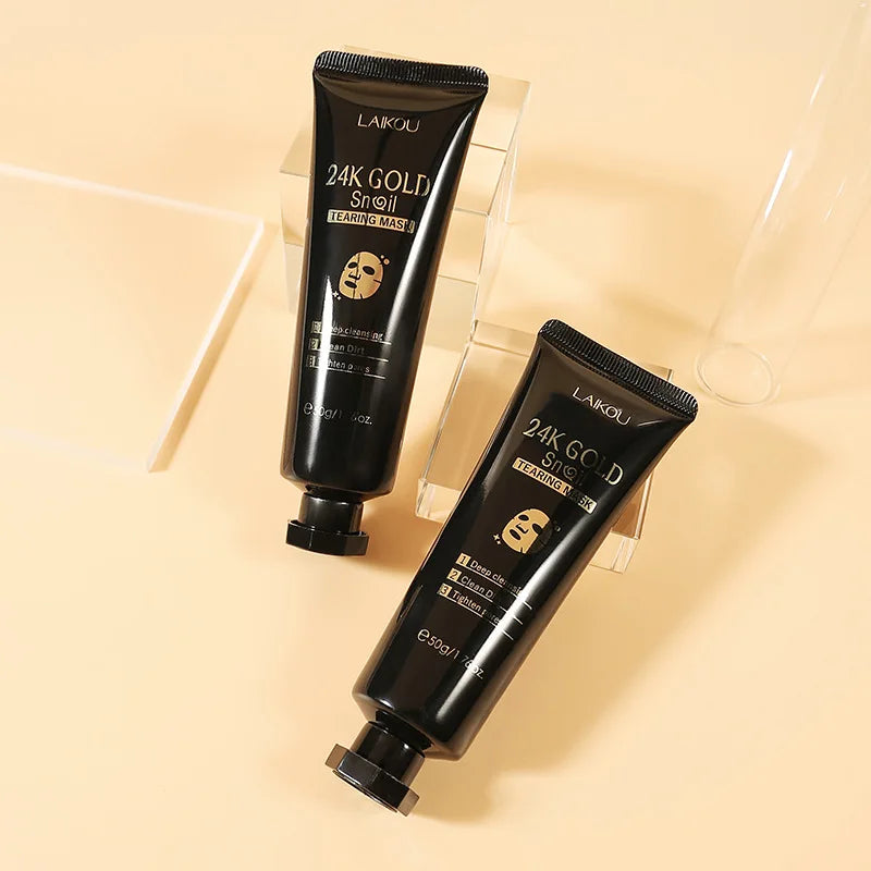 Masque Peel-Off LAIKOU 24K Or & Sakura — Éclat & Anti-Points Noirs