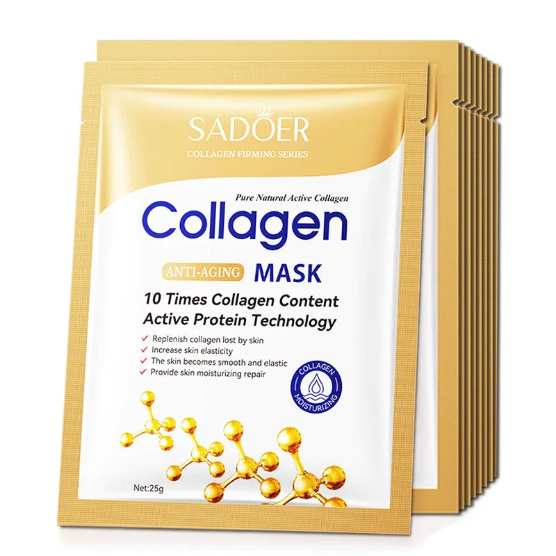 Masques Visage Acide Hyaluronique & Collagène – Lot de 20 | Hydratation Intense