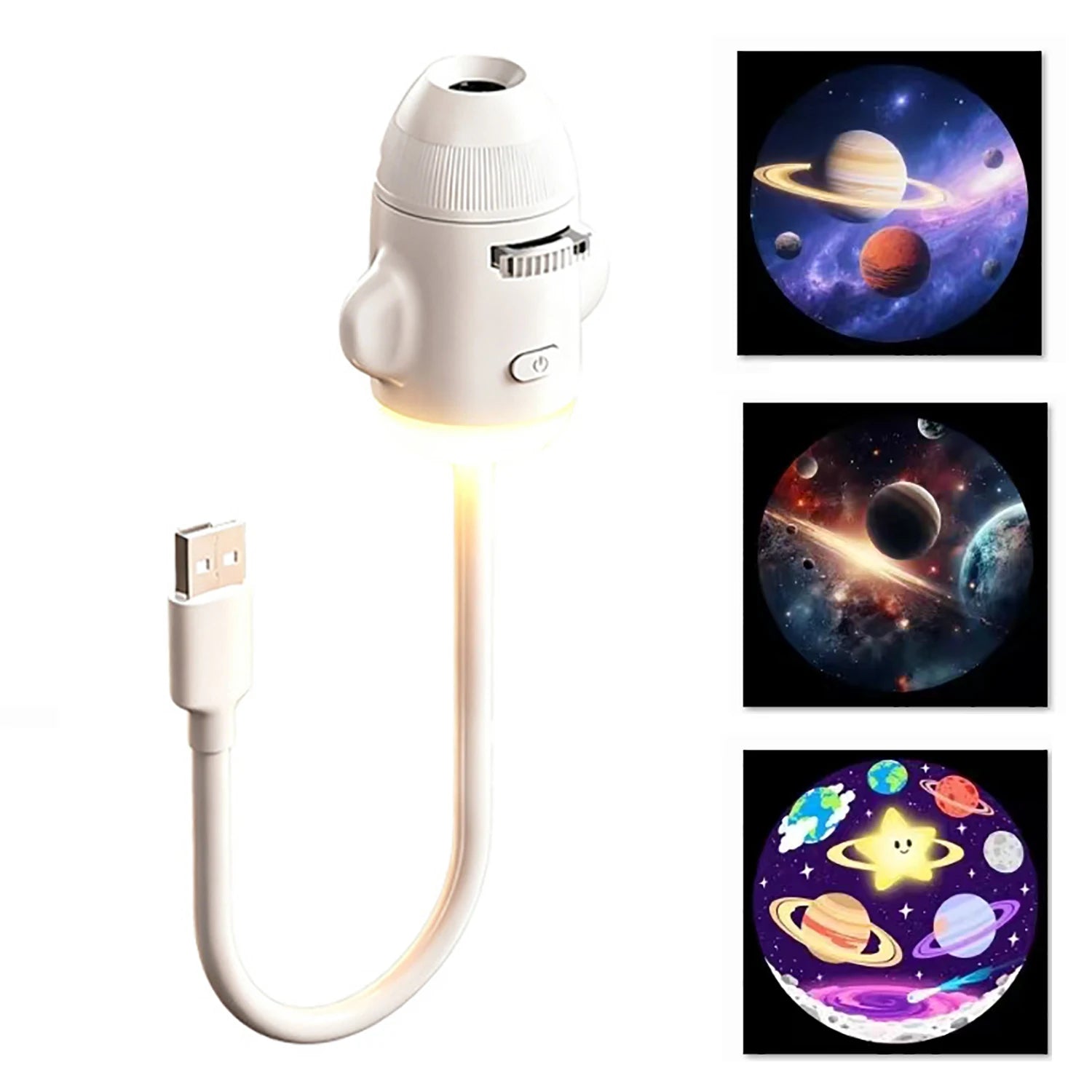 Projecteur Galaxie Fusée 2-en-1 — Veilleuse & Étoiles