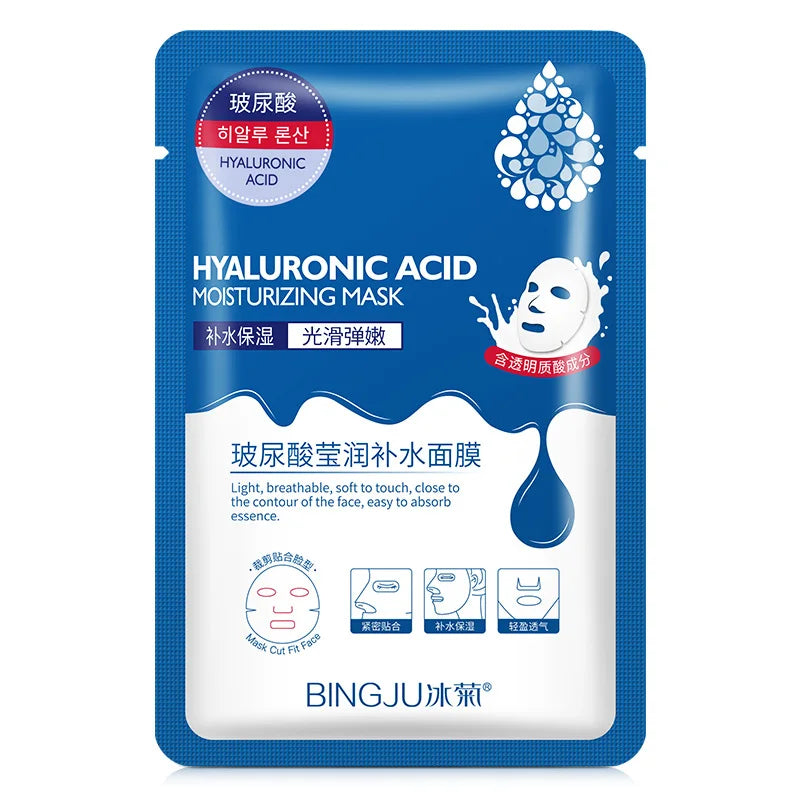 Masques Visage Acide Hyaluronique & Collagène – Lot de 20 | Hydratation Intense