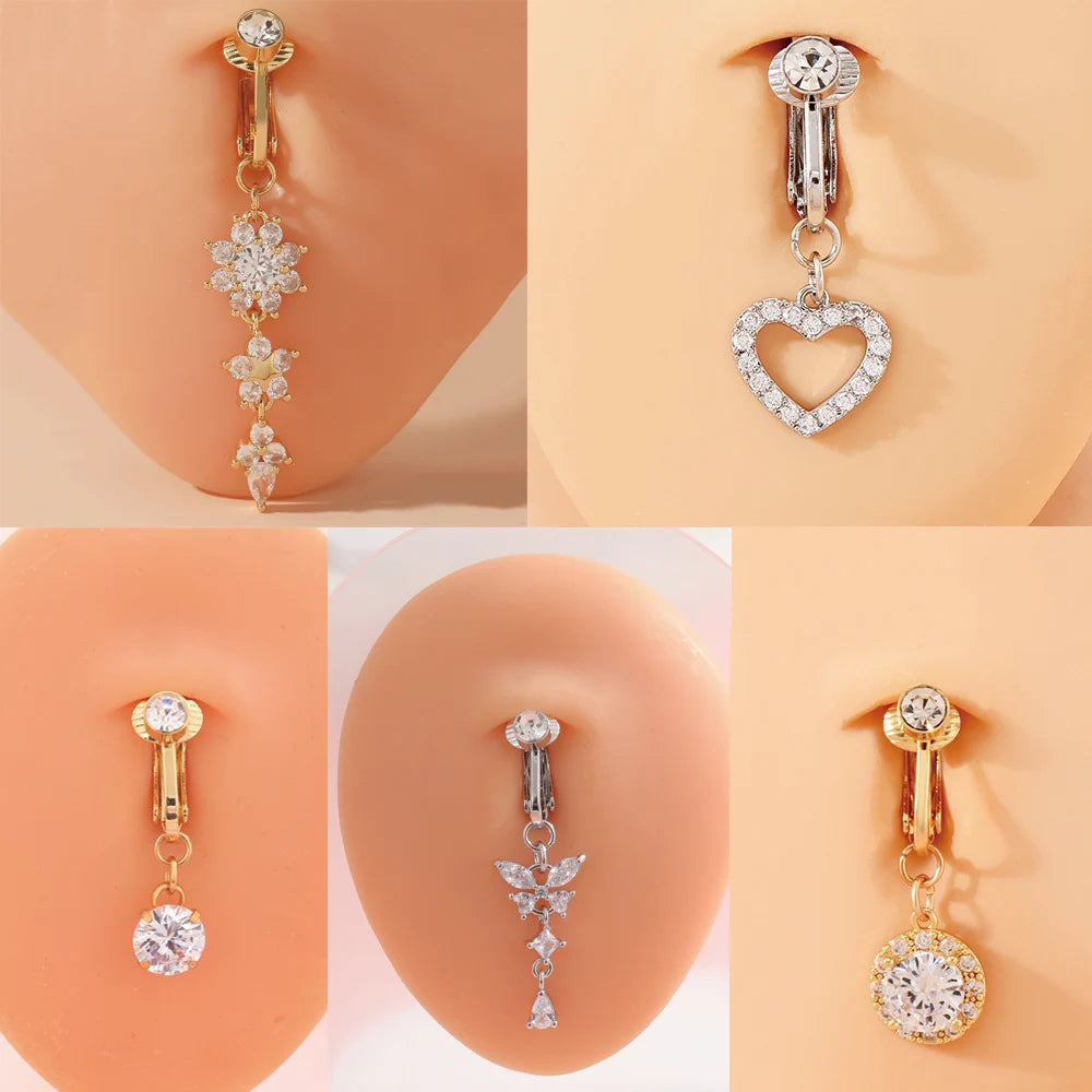 Faux Piercing Nombril Clip — Sans Perçage