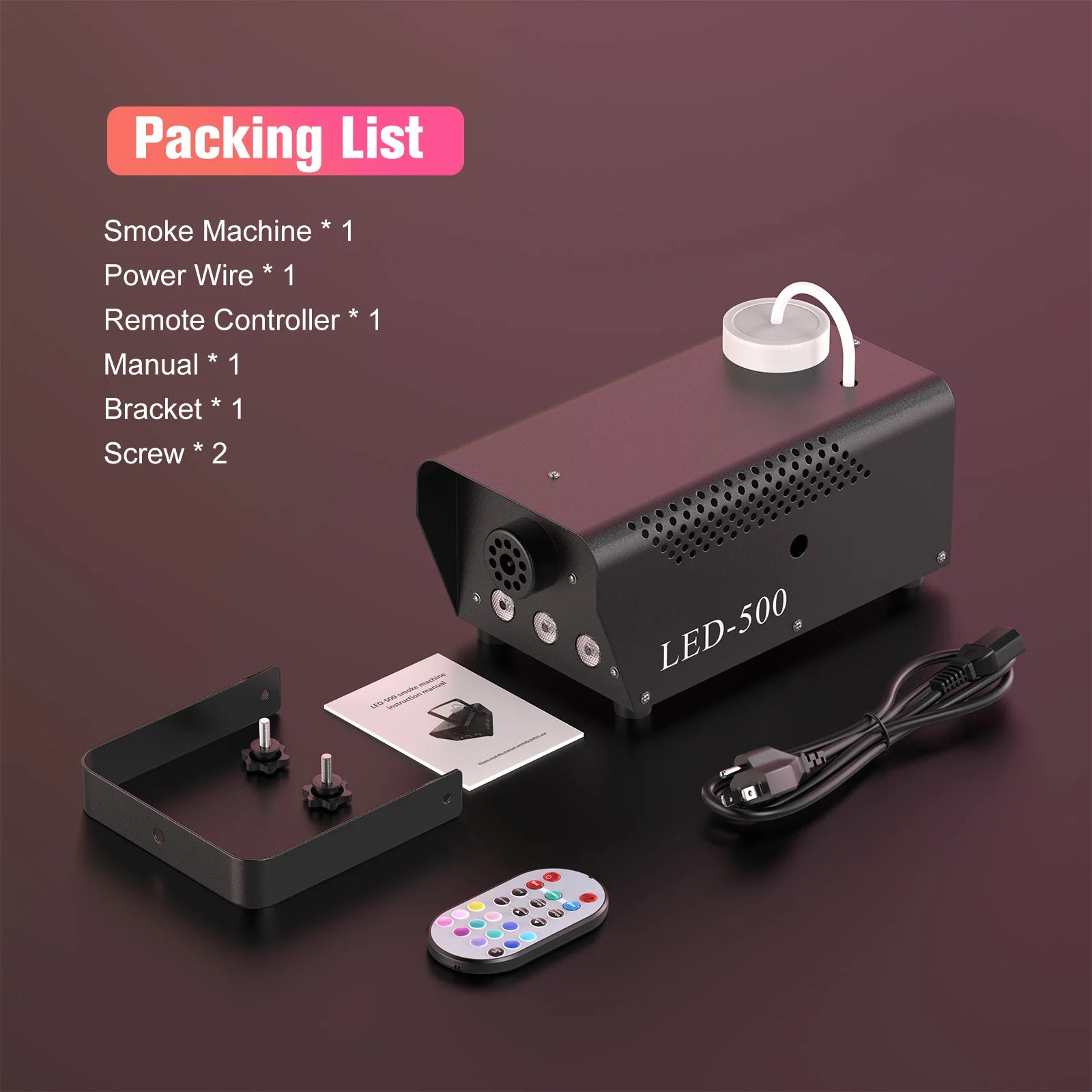 Machine à Fumée 500W RGB LED — Télécommande DJ Halloween Fêtes