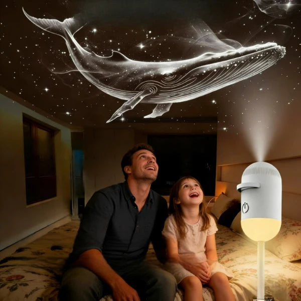 Projecteur Galaxie 2-en-1 Veilleuse Atmosphère — Rotation 360° Tactile USB Cadeau Romantique