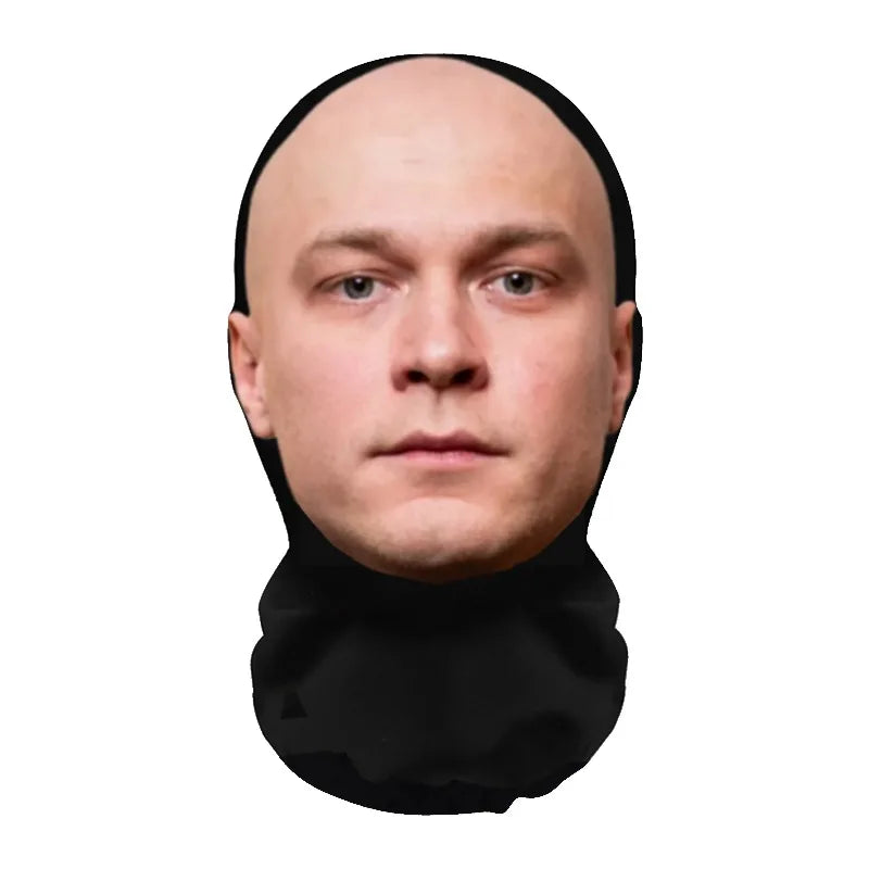 NEW 2026 3D Seamless Mask Funny Face Printed Head Scarf Celebrity Ice Silk Sunscreen Head Mask Halloween Cosplay Props