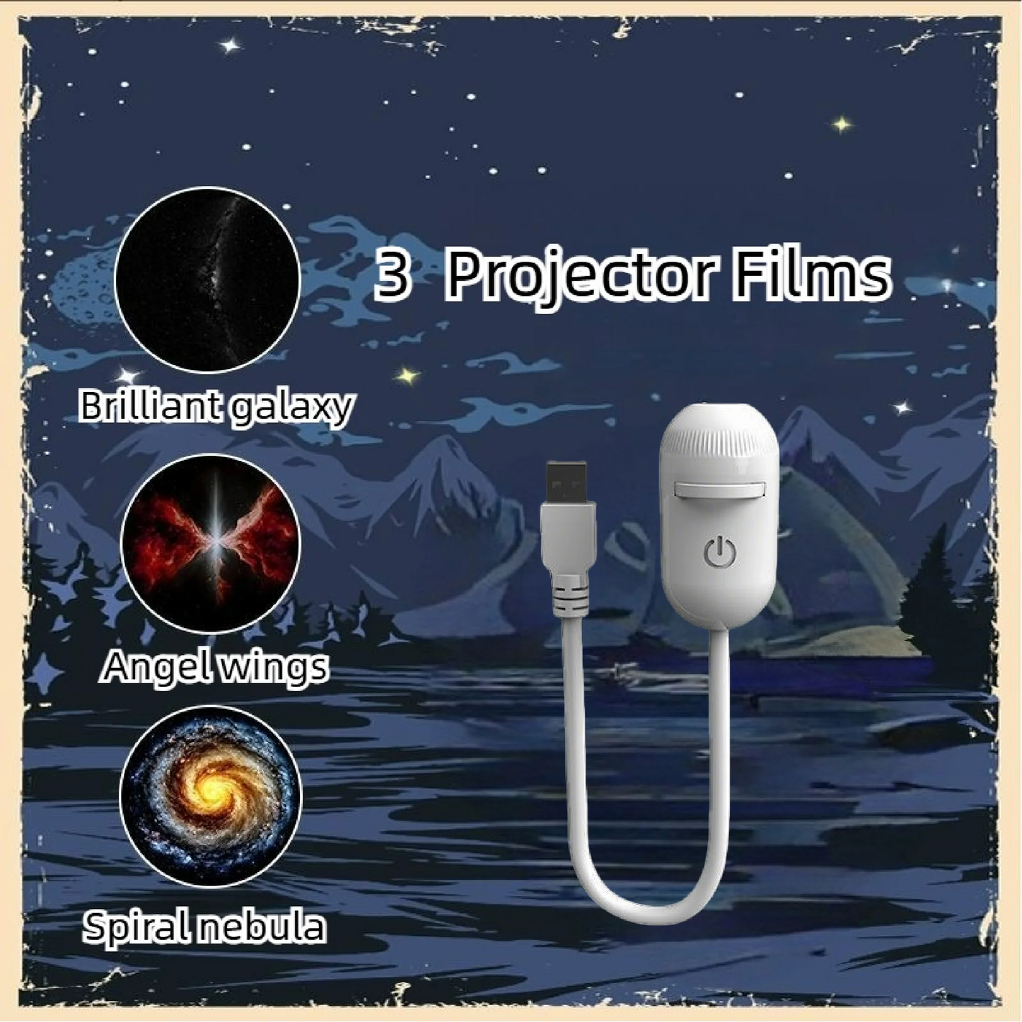 Projecteur Galaxie 2-en-1 — Veilleuse Ciel Étoilé