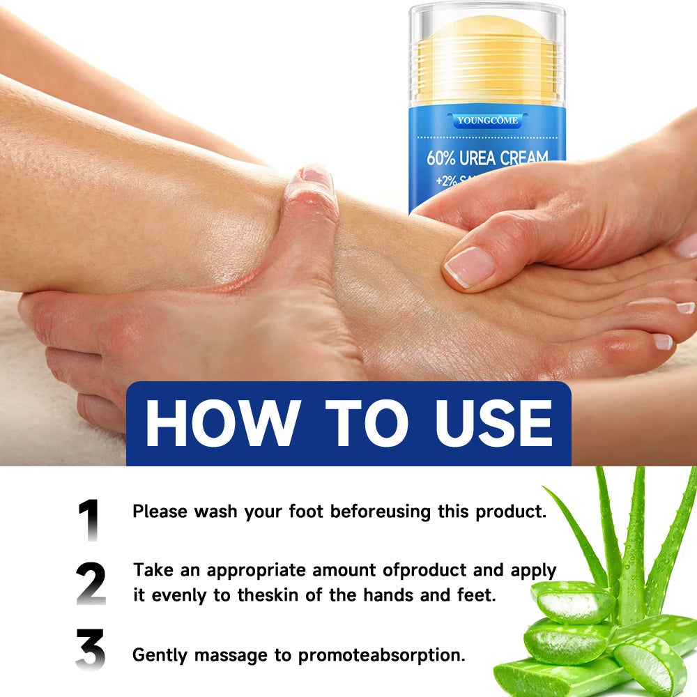 Crème Urée 60% Pieds & Mains – Acide Salicylique, Aloe Vera & Acide Hyaluronique