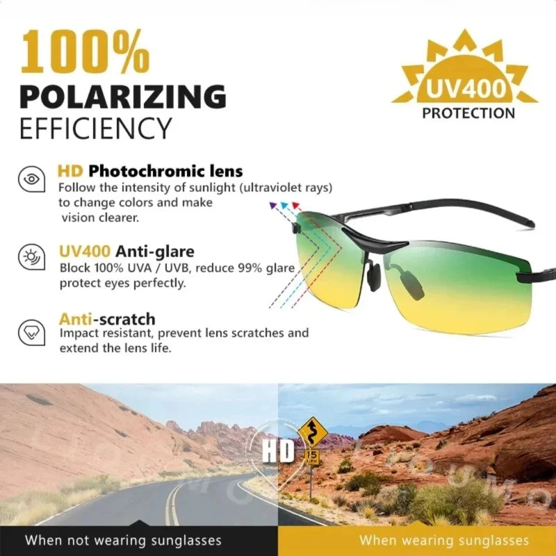 1/2/3pcs Day And Night Vision Sunglasses Polarized Smart Photochromic Sun Glasses For Man Woman Camping Fishing Driving Climbing