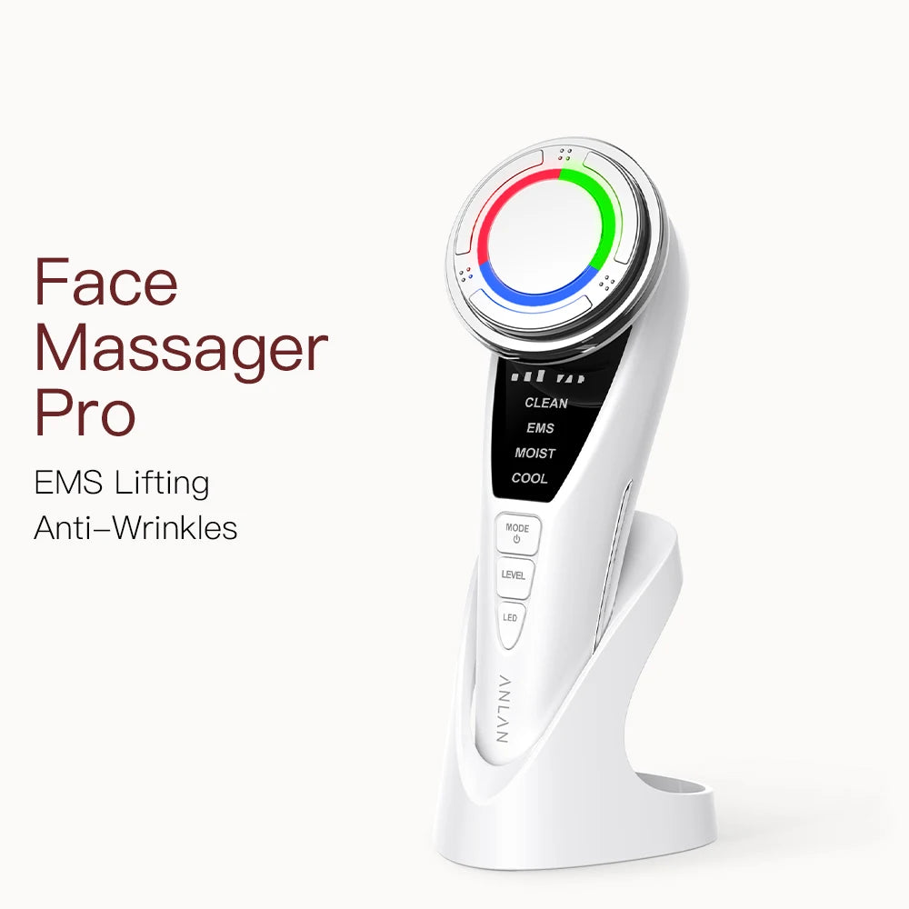 Masseur Facial  Pro – Microcourant, LED 3 Couleurs & Compresse Froide