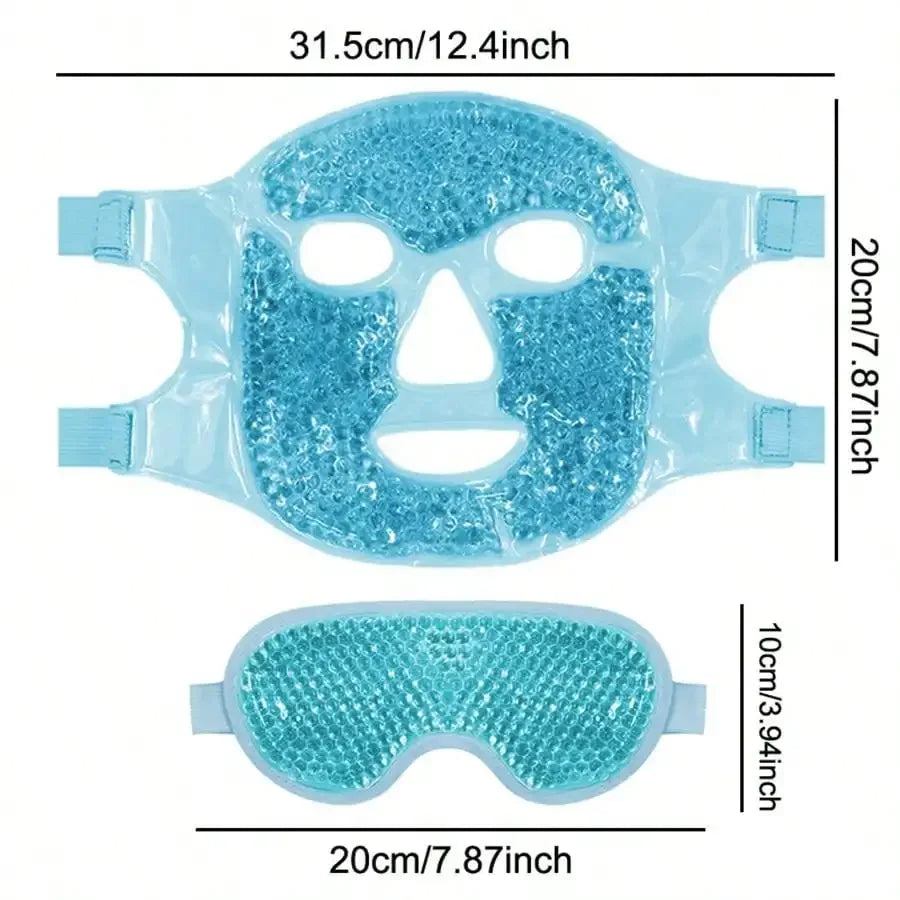 Masque Gel Chaud & Froid Visage & Yeux — Anti-Poches Réutilisable