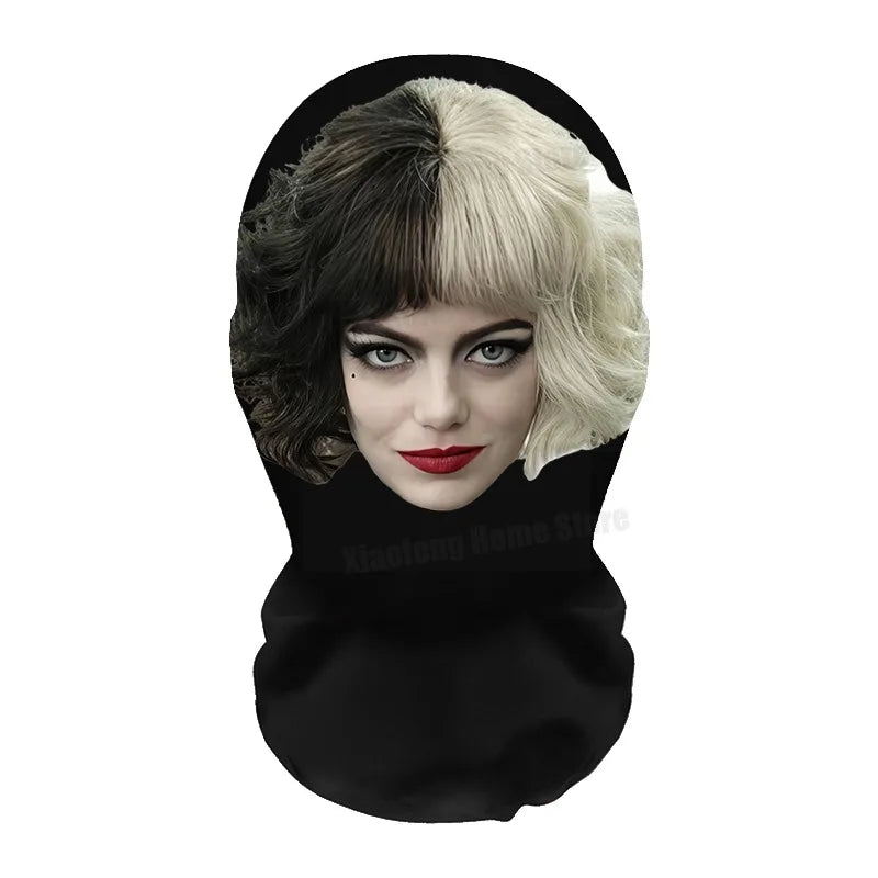 NEW 2026 3D Seamless Mask Funny Face Printed Head Scarf Celebrity Ice Silk Sunscreen Head Mask Halloween Cosplay Props