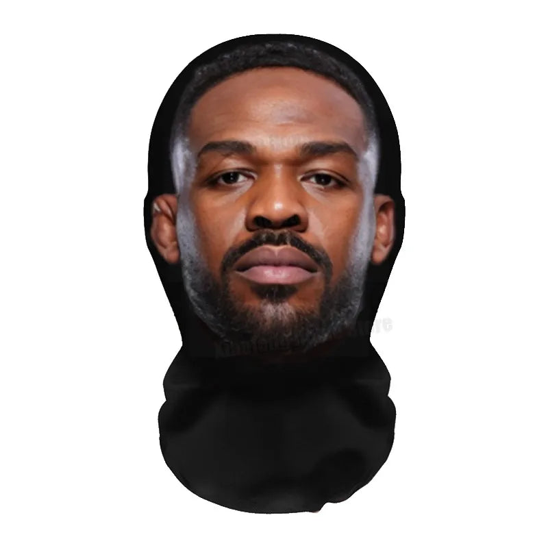 NEW 2026 3D Seamless Mask Funny Face Printed Head Scarf Celebrity Ice Silk Sunscreen Head Mask Halloween Cosplay Props