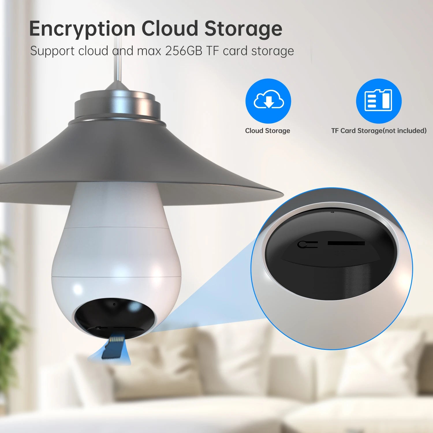 Caméra Ampoule E27 WiFi JOOAN — 5MP Tracking IA Vision Nocturne Couleur