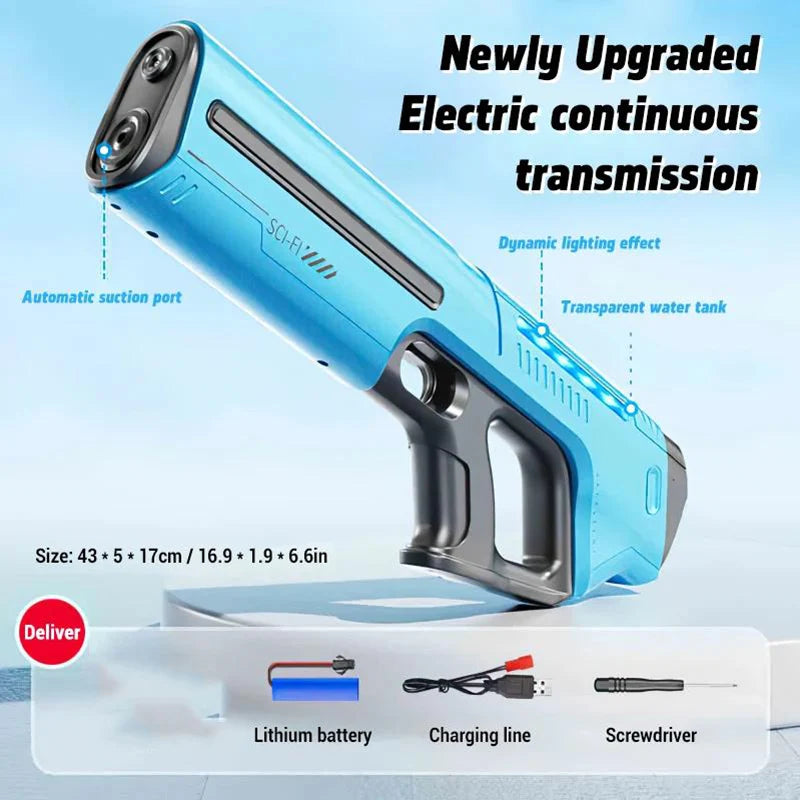Pistolet à Eau Électrique — Puissant Automatique Été & Plage