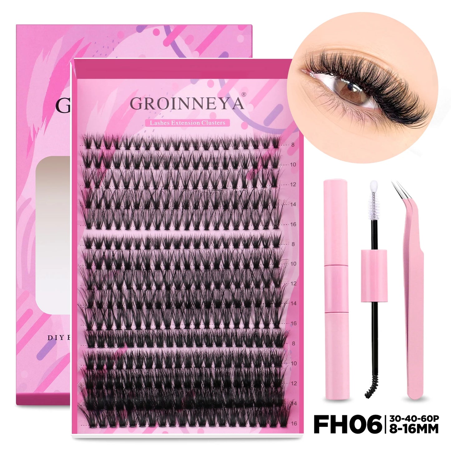 Kit Extensions de Cils DIY — Cluster, Colle & Fixateur