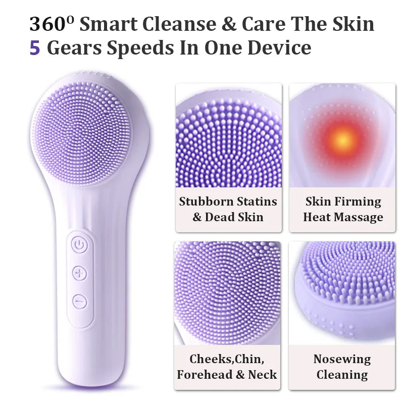 Brosse Nettoyante Visage Sonique — Exfoliation Électrique Rechargeable