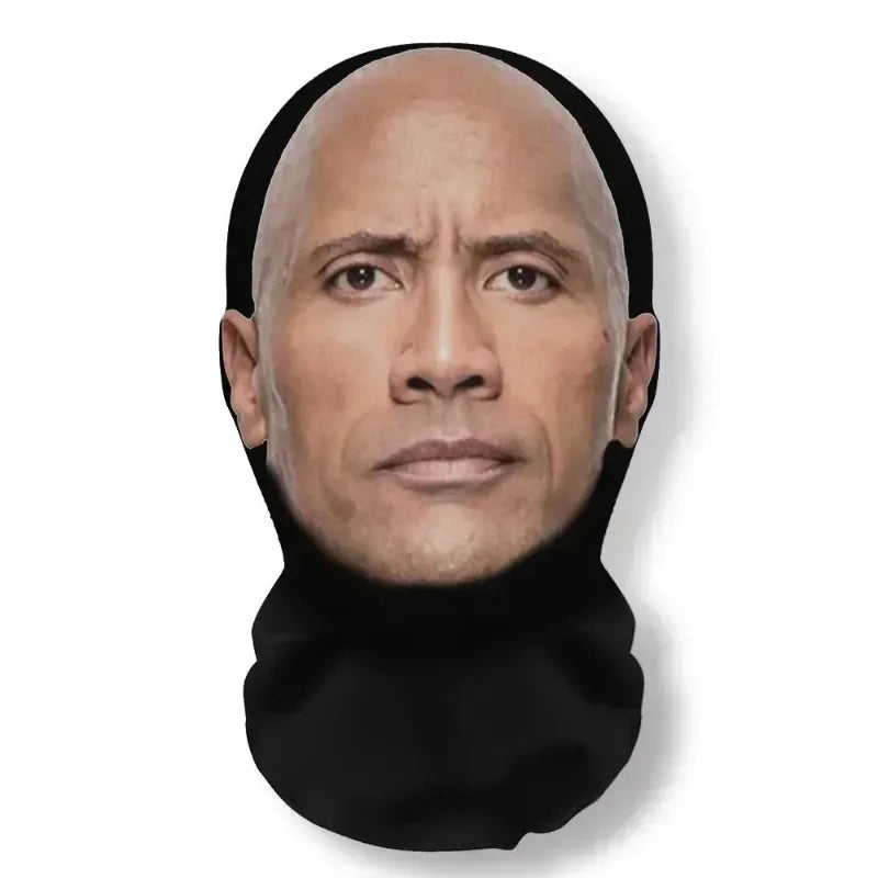 NEW 2026 3D Seamless Mask Funny Face Printed Head Scarf Celebrity Ice Silk Sunscreen Head Mask Halloween Cosplay Props