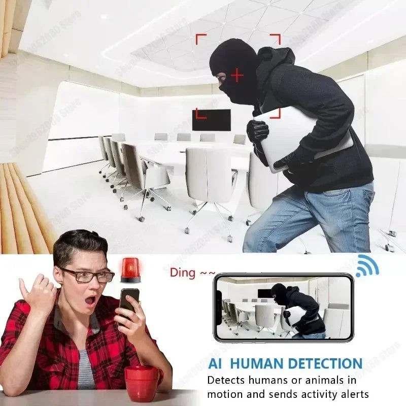 Mini Caméra Espion 1080P WiFi — Invisible Vision Nocturne Batterie Intégrée
