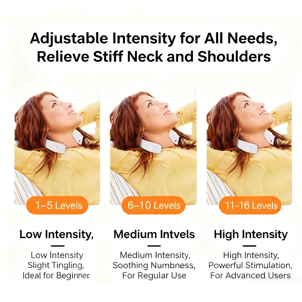 Masseur Cervical Mini Portable — Électrodes Douces 15 min