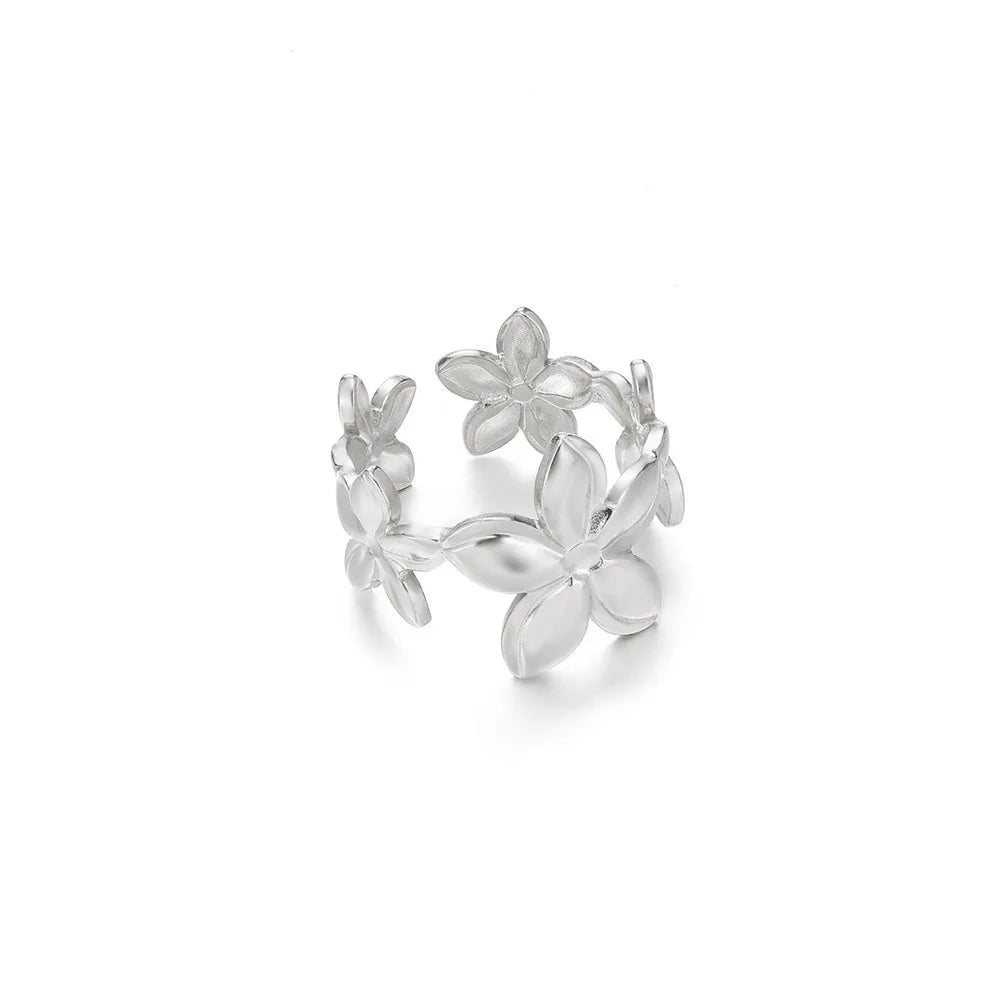 Bague Tournesol Acier Inoxydable — Or & Fleur Exagérée