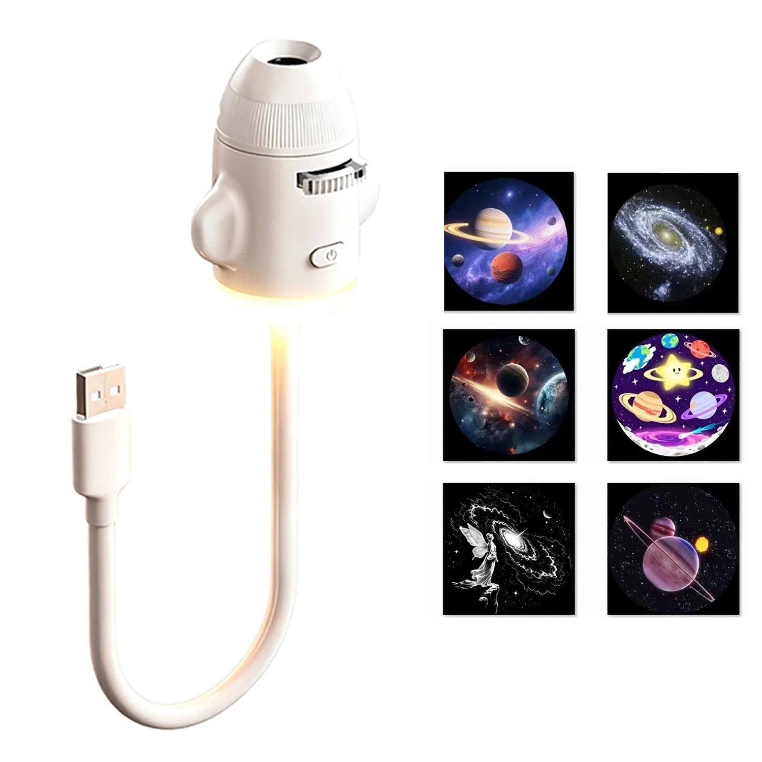 Projecteur Galaxie Fusée 2-en-1 — Veilleuse & Étoiles