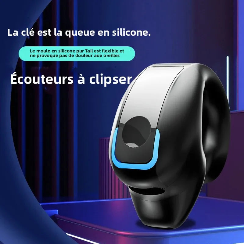 Écouteur Clip Bluetooth 5.3 Open-Ear STTKGZD — Réduction Bruit 9D Sport Ultra-Léger 6g